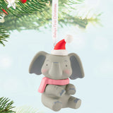 Baby Girl's First Christmas Elephant 2025 Ornament