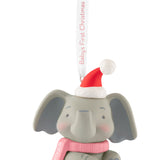 Baby Girl's First Christmas Elephant 2025 Ornament