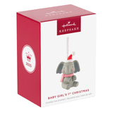 Baby Girl's First Christmas Elephant 2025 Ornament