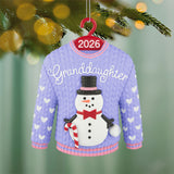 Hallmark Granddaughter Snowman Sweater 2026 Ornament