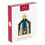 Hallmark God So Loved the World Nativity Metal Ornament