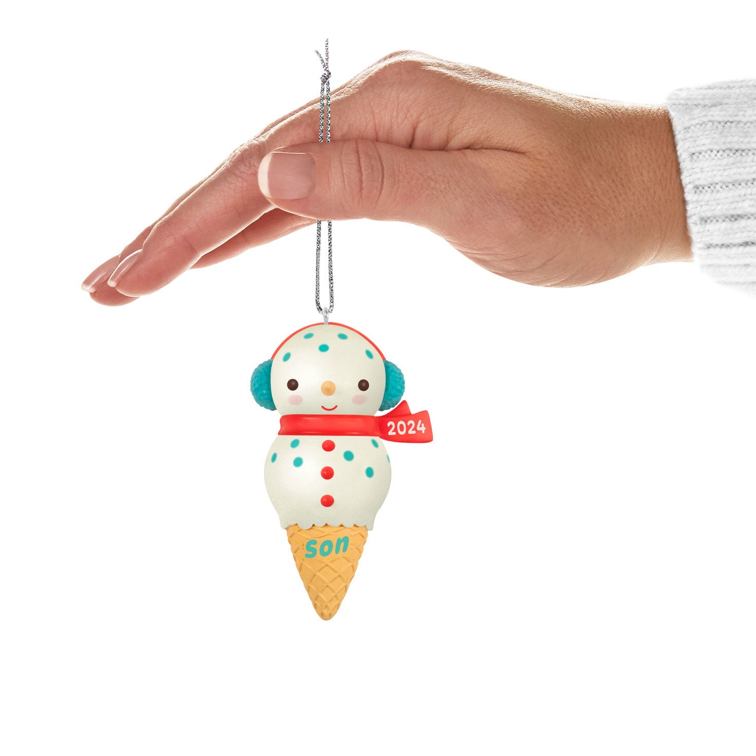 Son Snowman Ice Cream Cone Ornament - Thumbnail 3