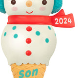 Hallmark Son Snowman Ice Cream Cone 2024 Ornament^