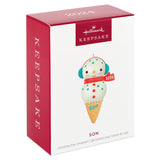 Hallmark Son Snowman Ice Cream Cone 2024 Ornament^