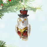 Dapper Owl Glass Ornament Limited Quantity