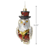 Dapper Owl Glass Ornament Limited Quantity