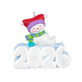 Hallmark Mini A Snowy 2026 Ornament With Light, 1.25"