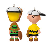 Mini The Peanuts® Gang Playing Catch Ornaments, Set of 2