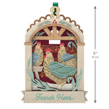 Hallmark Twelve Days of Christmas French Hens Papercraft Ornament