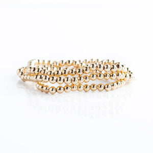 Lenny & Eva 4mm Gold Bead Wrap Bracelet/Necklace