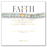 Faith Over Fear Stretch Bracelet Gold Cross Amazonite Limited Edition