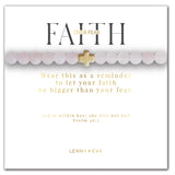 Faith Over Fear Stretch Bracelet Gold Cross Rose Quartz Limited Edition