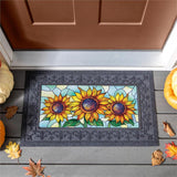 Stained Glass Sunflower Stalk Sassafras Insert Mat