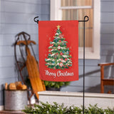 Heartfelt Cheer Christmas Tree Suede Garden Flag