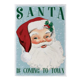 Blue Vintage Santa Suede Garden Flag