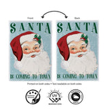 Blue Vintage Santa Suede Garden Flag