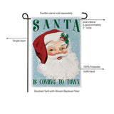 Blue Vintage Santa Suede Garden Flag