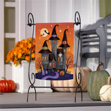 Haunted House Nighttime Suede Garden Flag