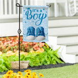 It's a Boy Blue Suede Garden Flag