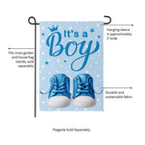 It's a Boy Blue Suede Garden Flag
