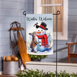 Snowman & Friends Suede Garden Flag