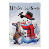 Snowman & Friends Suede Garden Flag