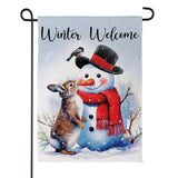 Snowman & Friends Suede Garden Flag