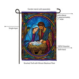 Stained Glass Holy Night Suede Garden Flag