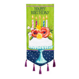 Floral Happy Birthday Cake Everlasting Impression Garden Flag