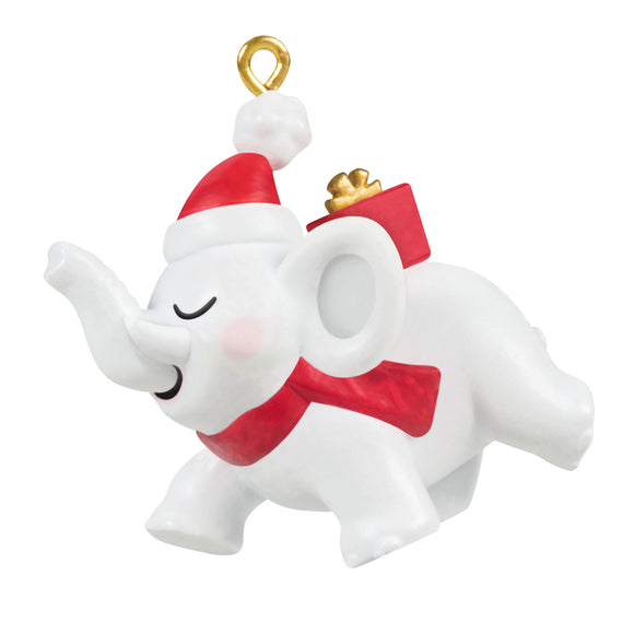 Mini Festive White Elephant Ornament, 1