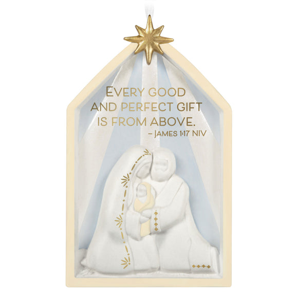 Gift From Above Nativity Porcelain Ornament