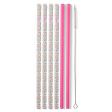 Swig Life Confetti + Pink Reusable Straw Set