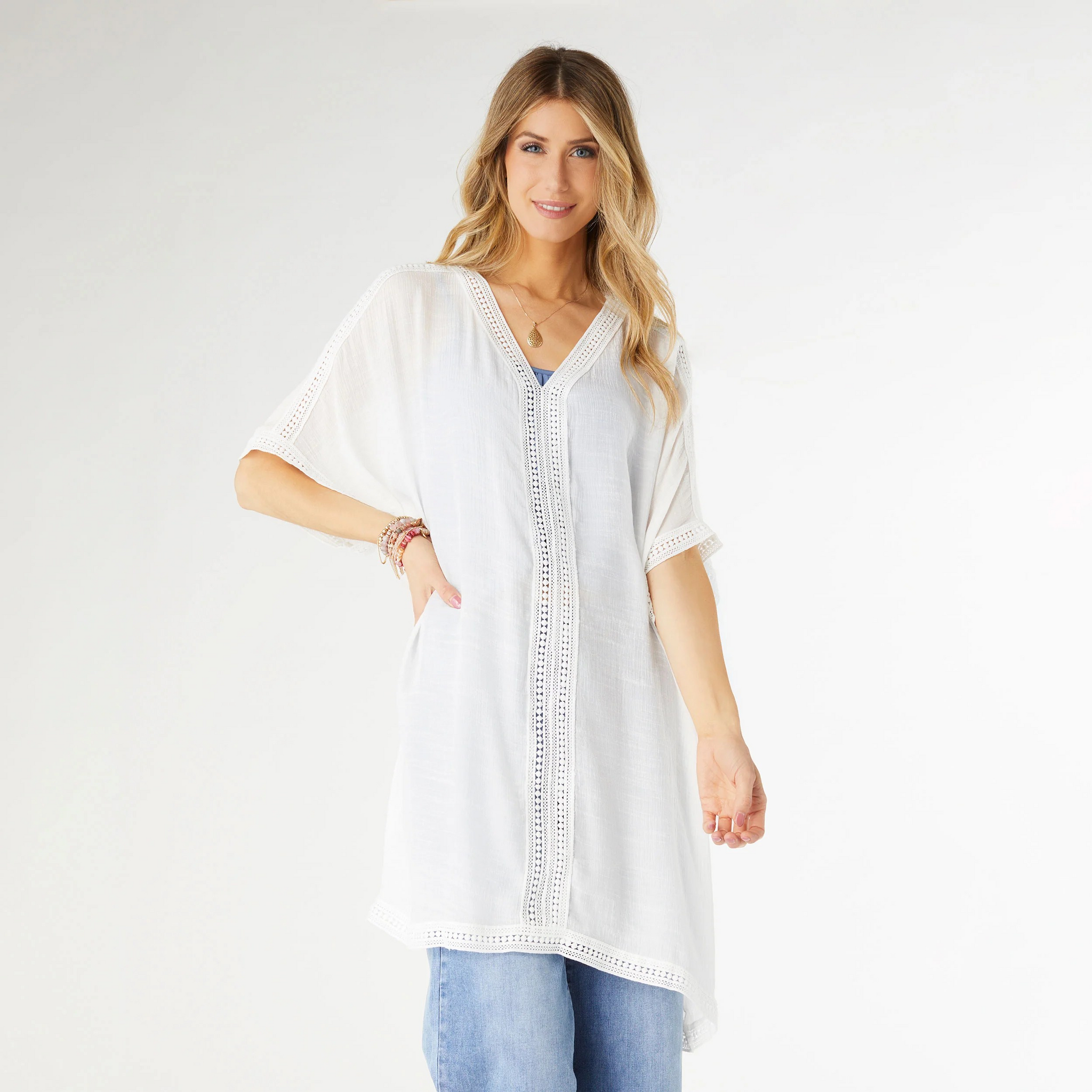 Portia Wrap with Crochet Detail White – 2 Pink Magnolias