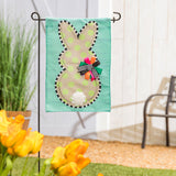 Polka Dot Bunny Garden Burlap Flag