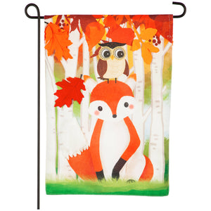Garden Flag Whimsical Fall Fox Burlap