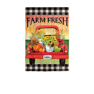 Farm Fresh Flower Truck Garden Suede Flag