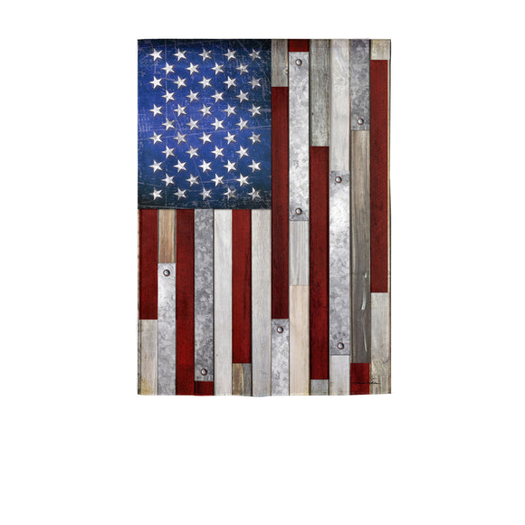 Wood Stripe American Flag Garden Suede Flag