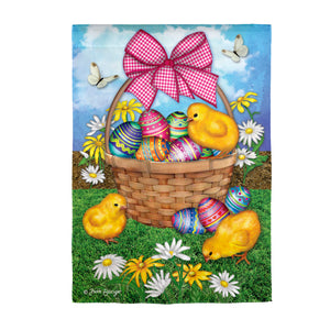 Patterned Eggs with Chicks Garden Waffle Flag