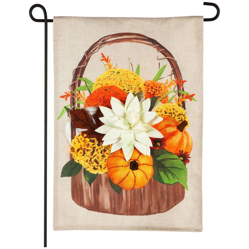 Garden Flag Fall Bouquet Basket