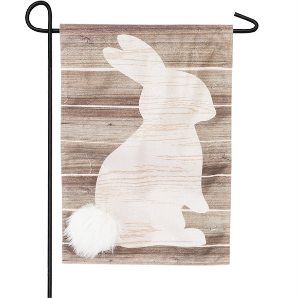 Garden Flag Wood Bunny Silhouette Linen