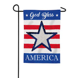 Garden Flag God Bless America Reversible Star Linen
