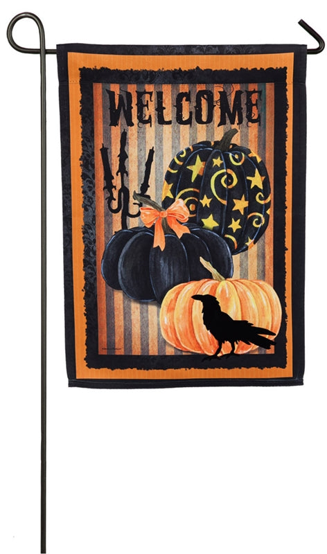 Garden Flag Welcome Halloween Pumpkin Suede