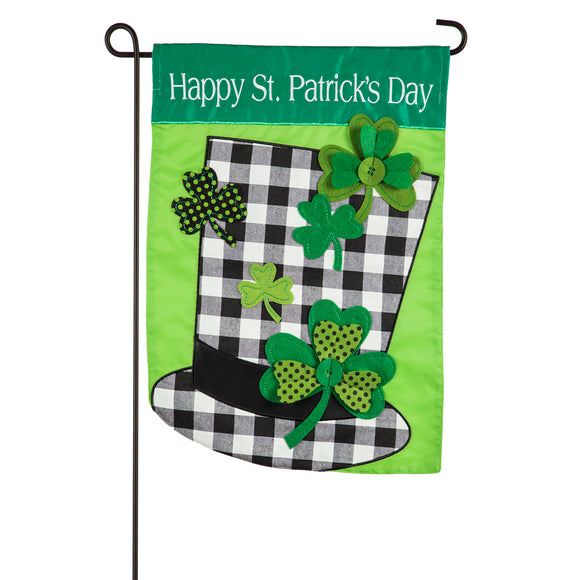 Plaid St. Patrick's Day Hat Garden Applique Flag