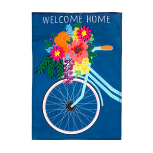 Garden Flag Bicycle with Basket Applique