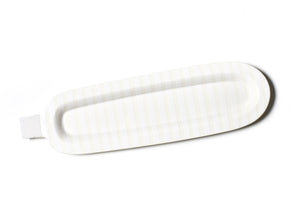 White Stripe Mini Entertaining Skinny Oval Platter