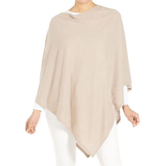 Lightweight Brushed Poncho Taupe