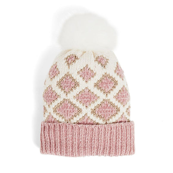 Vail Winter Knit Hat Rose & Gold