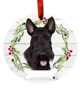 Ceramic Wreath Ornament Scottish Terrier