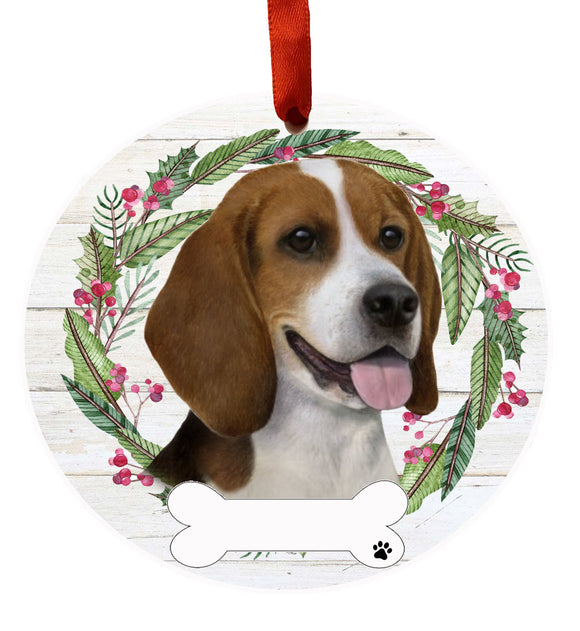 Ceramic Wreath Ornament Beagle