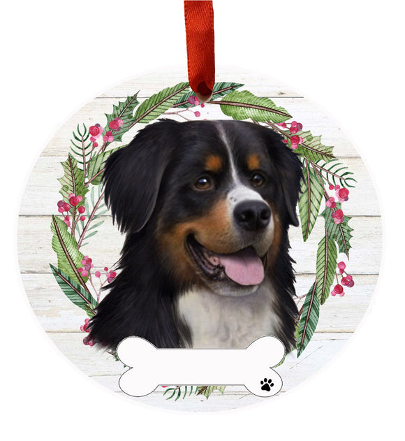Ceramic Wreath Ornament Bernese Mt. Dog